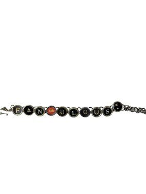 Antique Typewriter Key Bracelet "Fantabulous" Jewelry Unique Gift Writer